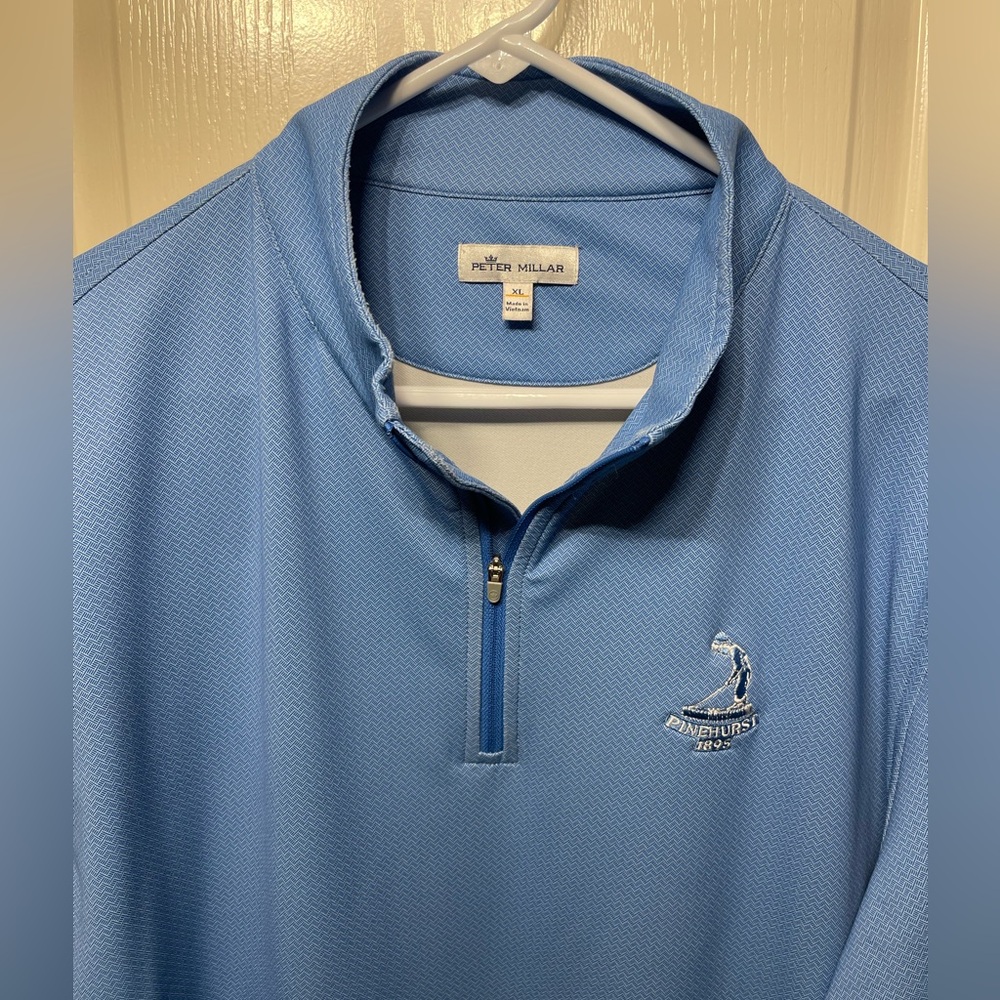 Peter Millar Light Blue Patterned Performance Pul… - image 2